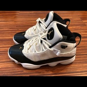 Nike air jordan 6 rings / black & white / 9.5 size